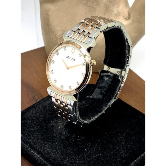 Bulova Women\'s Watch 98P192 Quartz Diamond Mother of Pearl Dial Rose Gol… main image 9